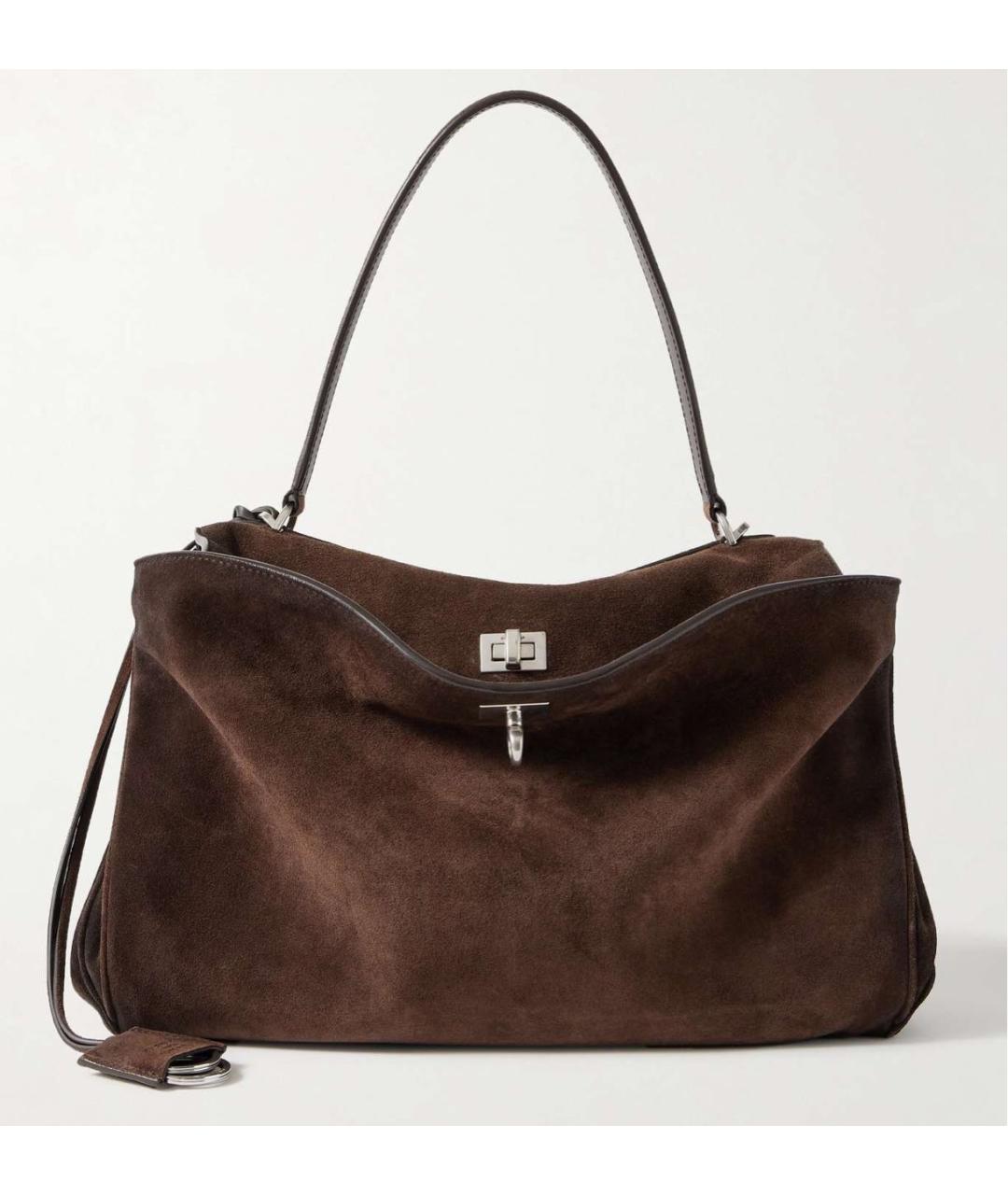 BALENCIAGA Коричневая замшевая сумка через плечо, фото 7