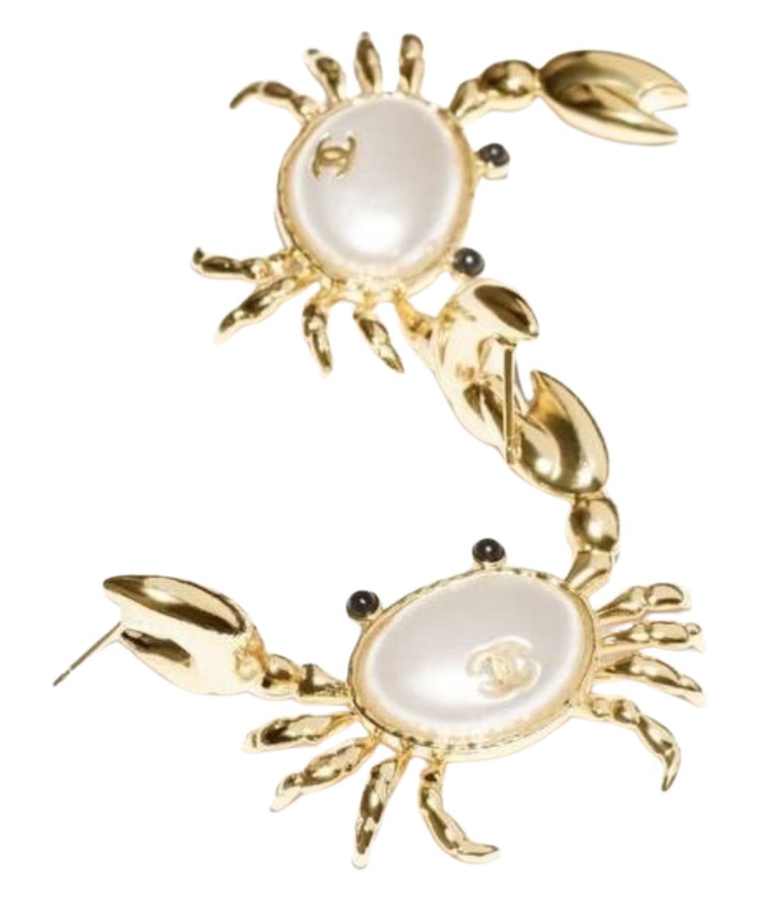 CHANEL Золотые металлические серьги, фото 2