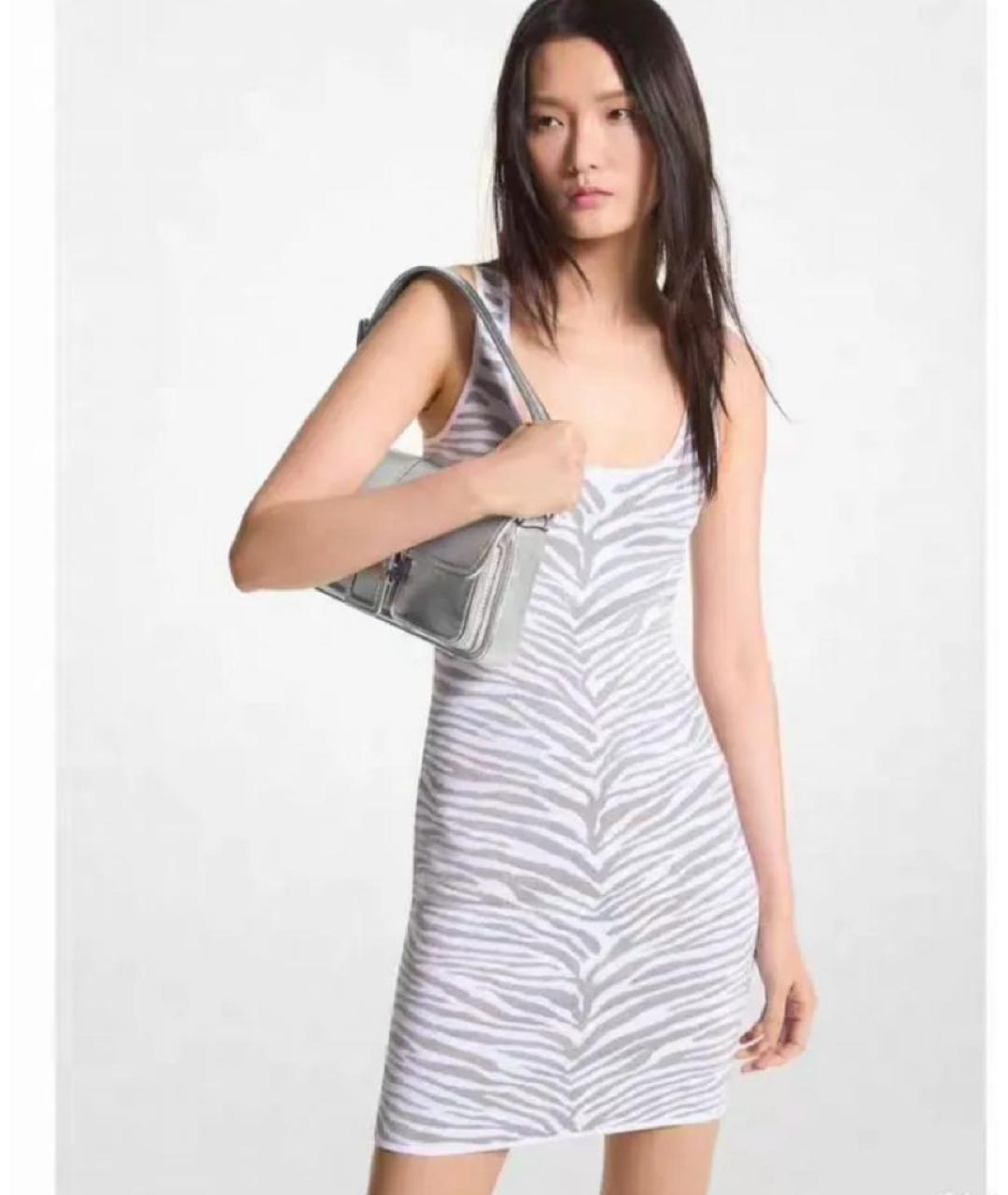 MICHAEL KORS Серебряное вискозное повседневное платье, фото 5