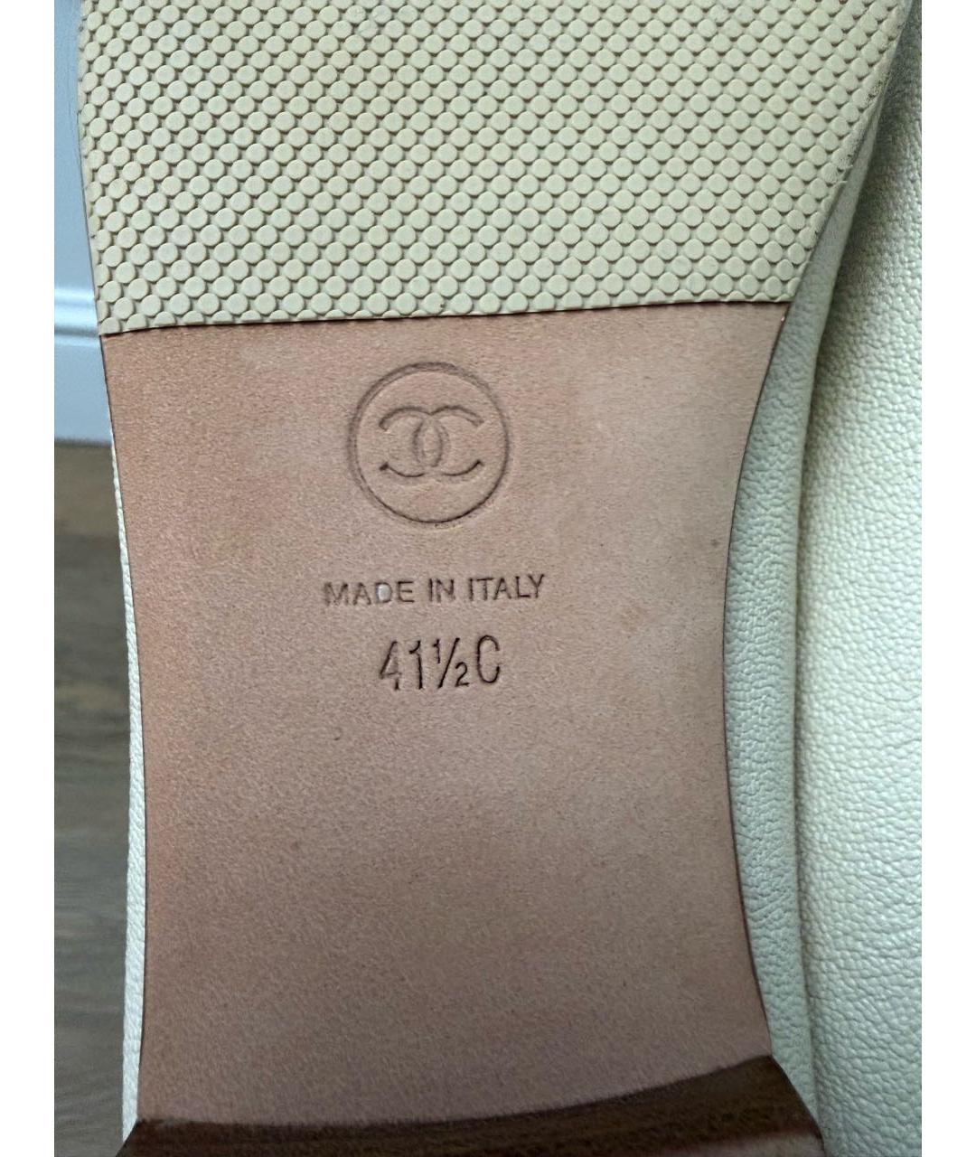 CHANEL Бежевые кожаные балетки, фото 6