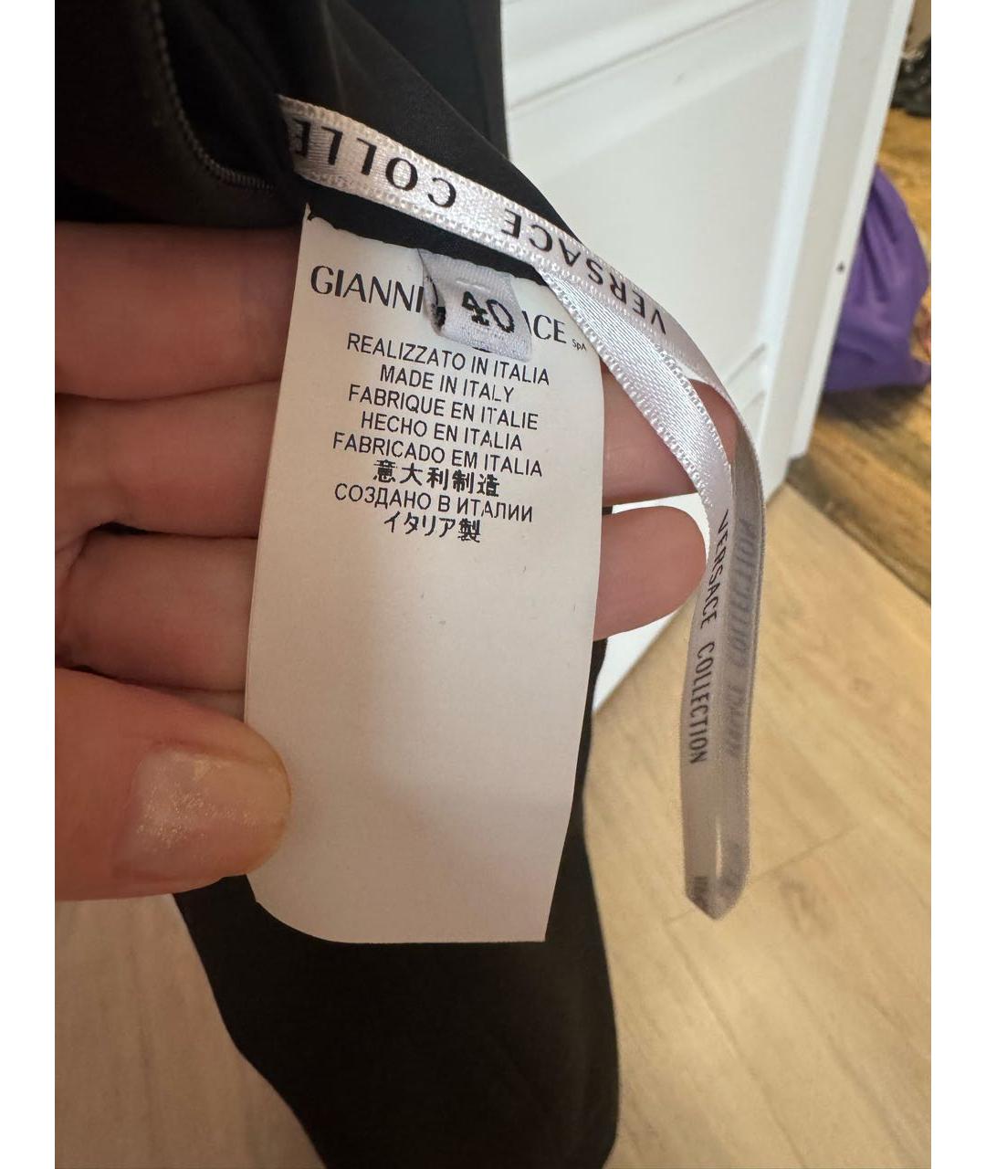 VERSACE COLLECTION Черное хлопко-эластановое вечернее платье, фото 6