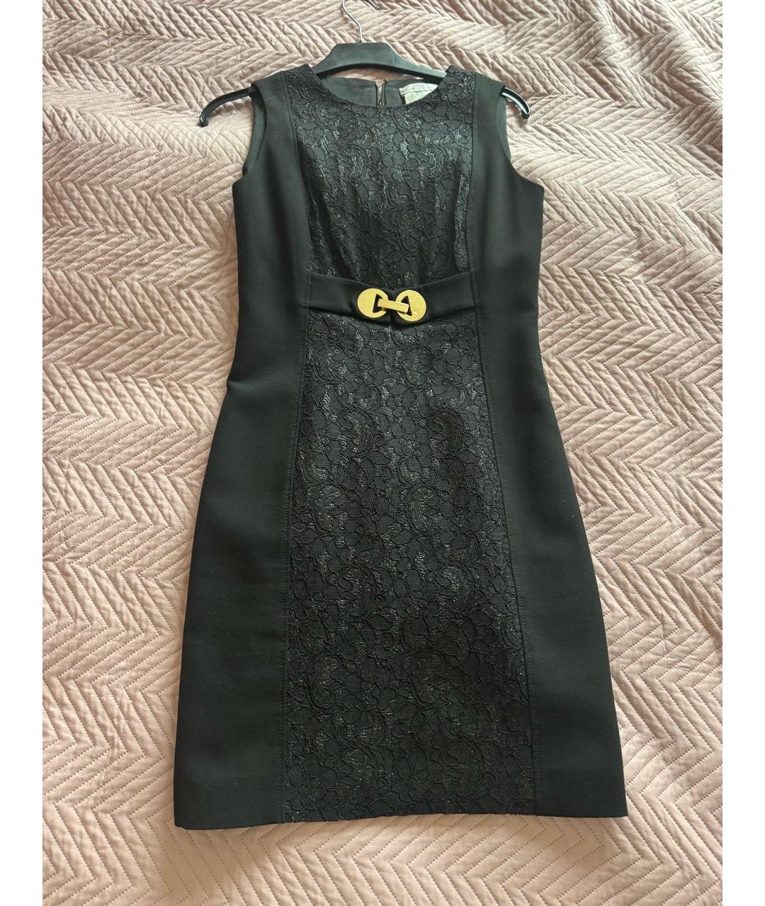 VERSACE COLLECTION Черное хлопко-эластановое вечернее платье, фото 9