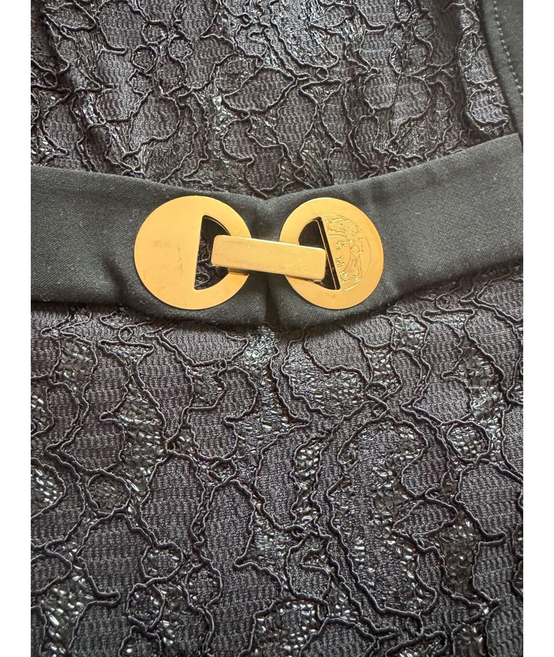 VERSACE COLLECTION Черное хлопко-эластановое вечернее платье, фото 8