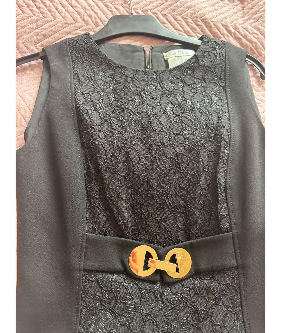 VERSACE COLLECTION Черное хлопко-эластановое вечернее платье, фото 4