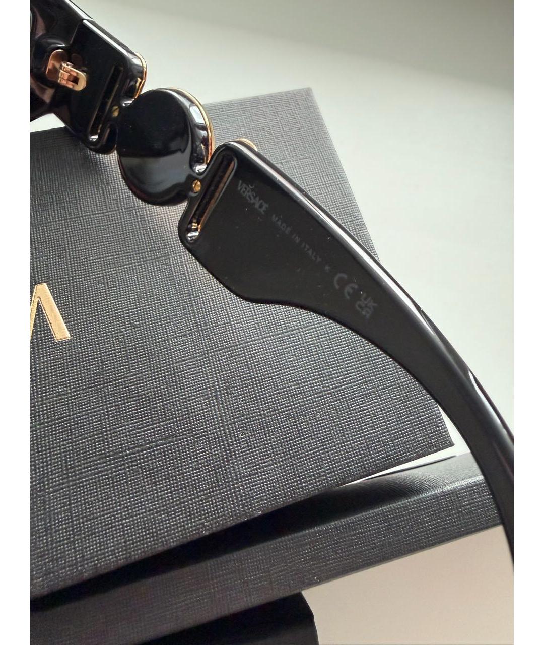 VERSACE Черные пластиковые солнцезащитные очки, фото 7