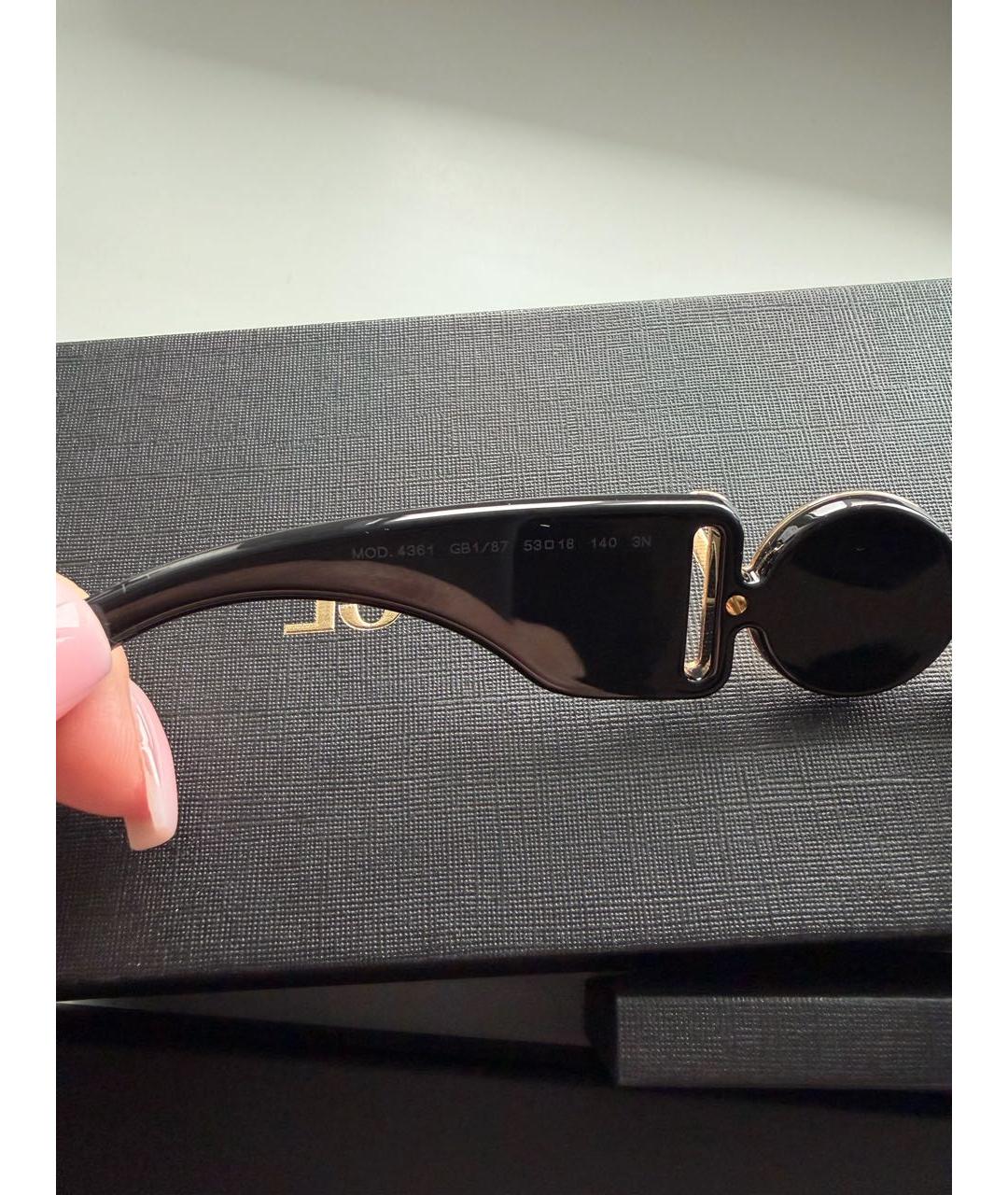 VERSACE Черные пластиковые солнцезащитные очки, фото 5