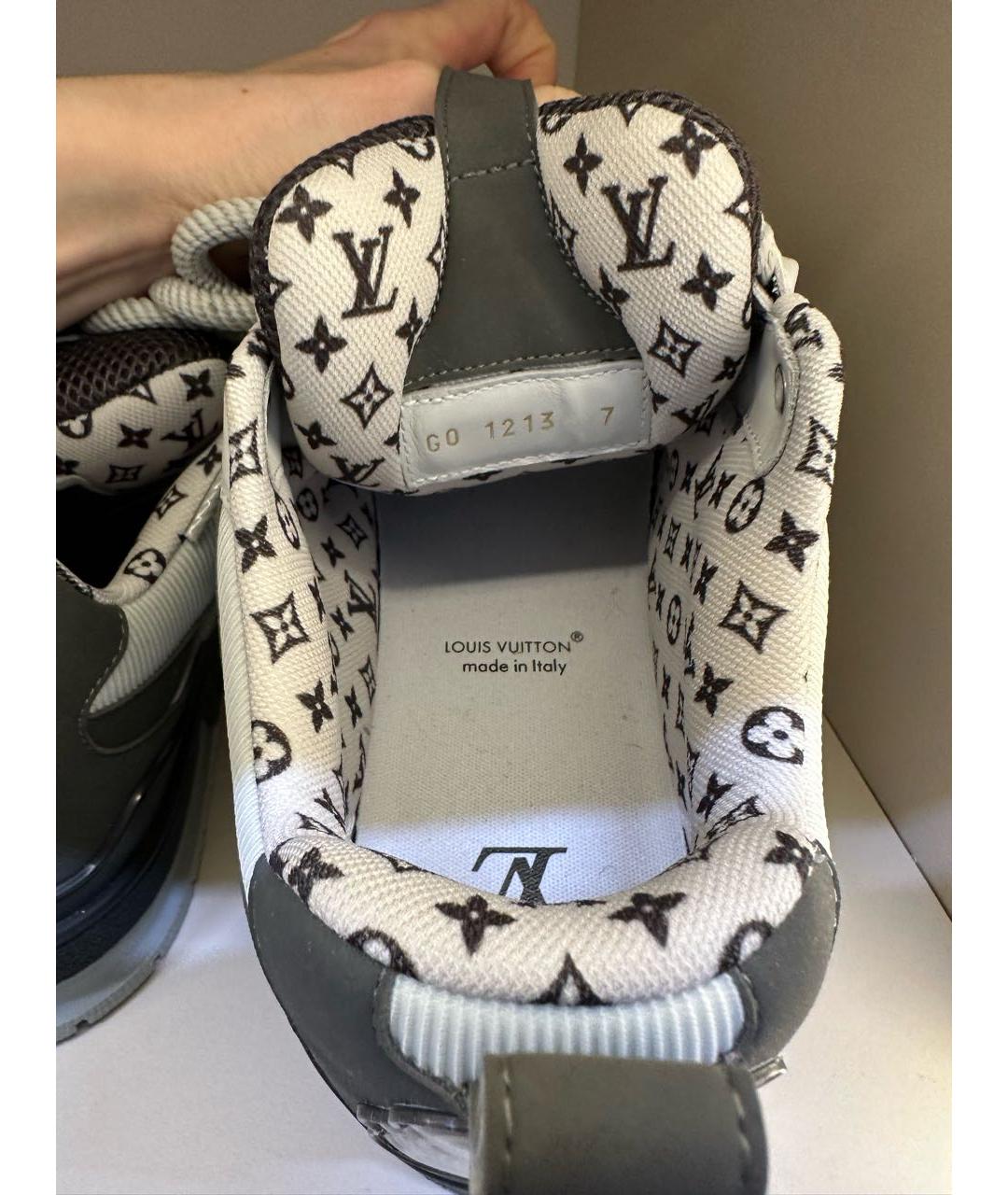 LOUIS VUITTON Черные кожаные высокие кроссовки / кеды, фото 7