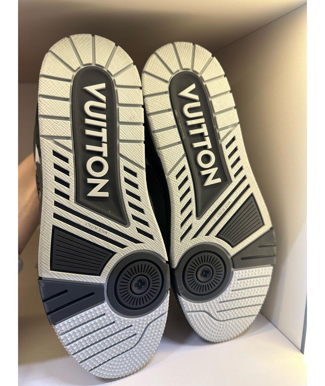 LOUIS VUITTON Черные кожаные высокие кроссовки / кеды, фото 6