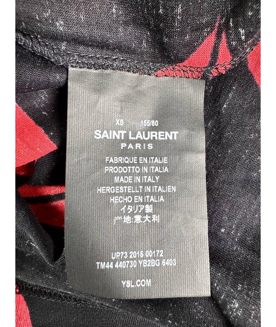 SAINT LAURENT Черная хлопковая футболка, фото 5