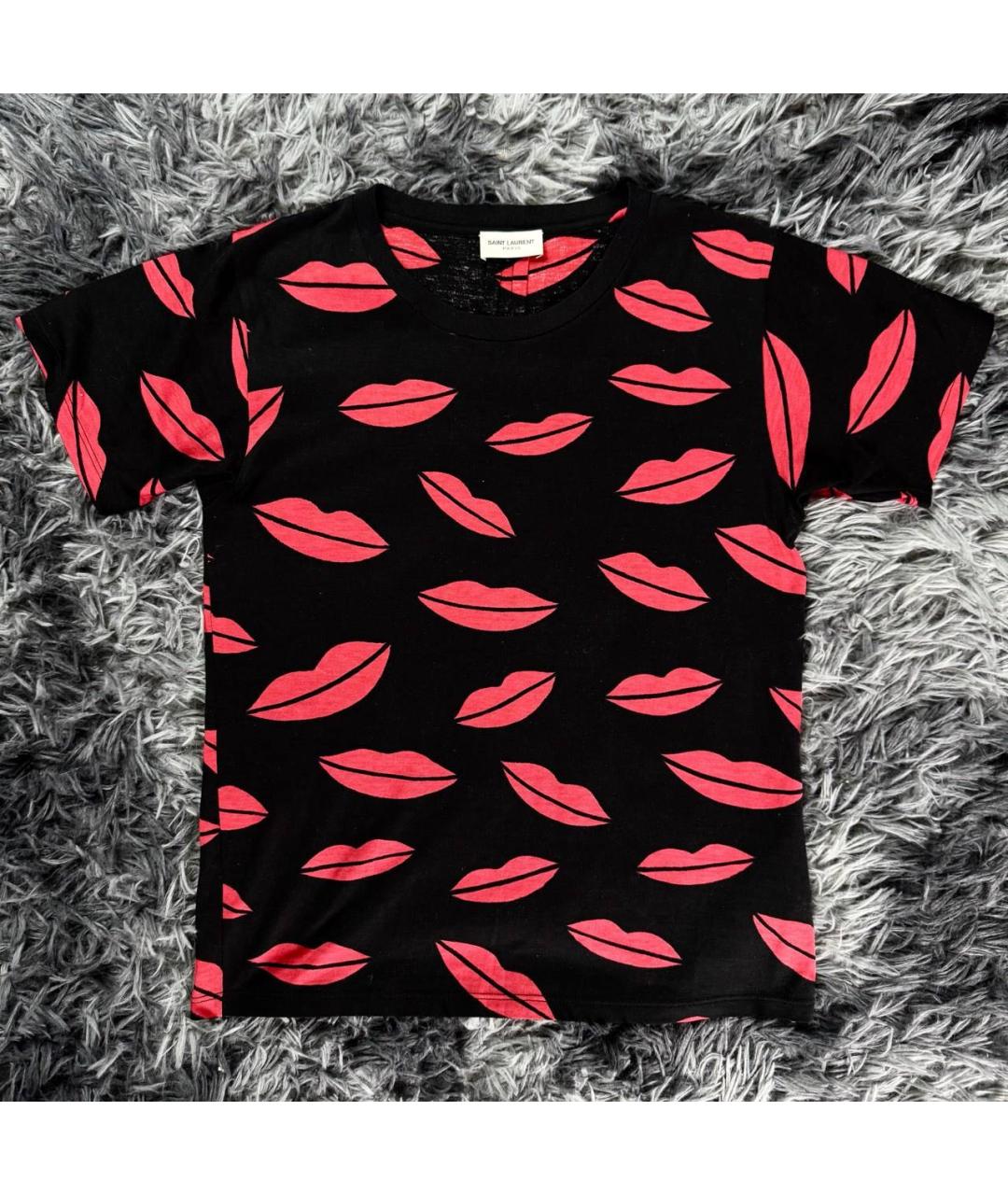 SAINT LAURENT Черная хлопковая футболка, фото 8