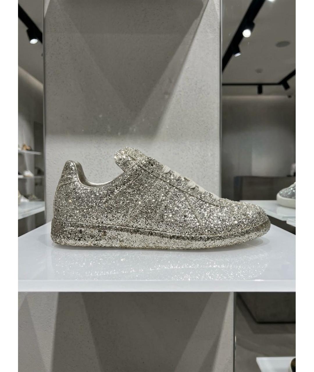 MAISON MARGIELA Серебряные кеды, фото 4