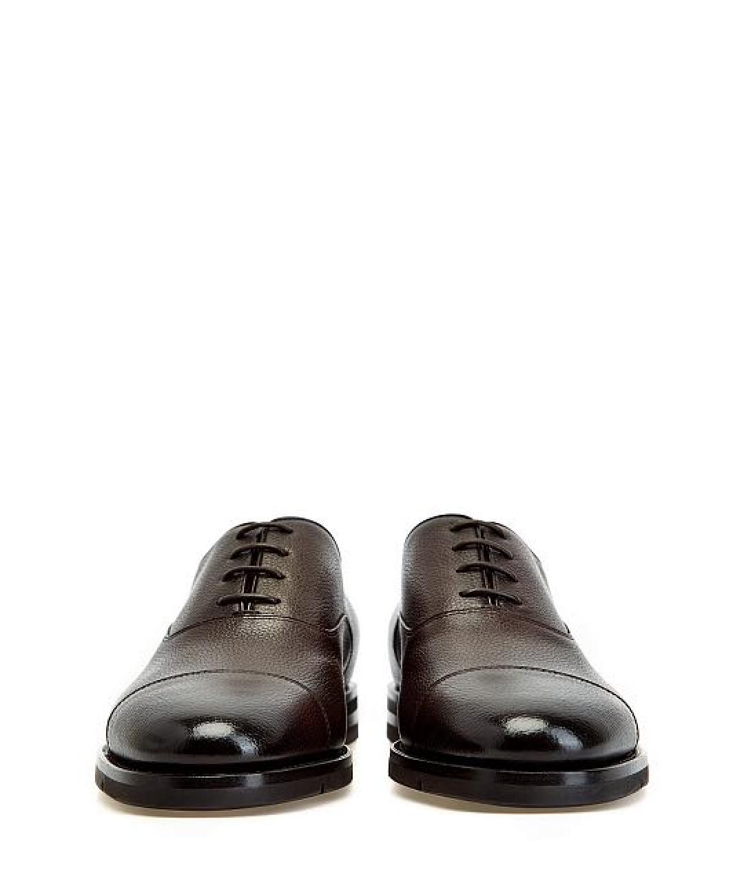 SANTONI Коричневые кожаные туфли, фото 5