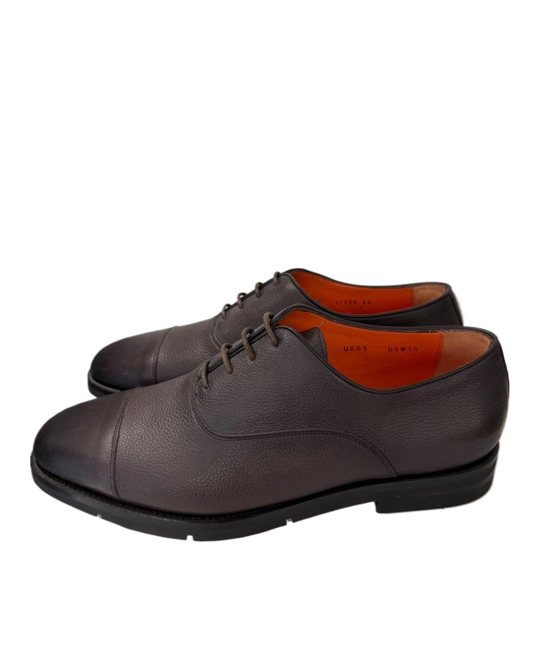 SANTONI Коричневые кожаные туфли, фото 2