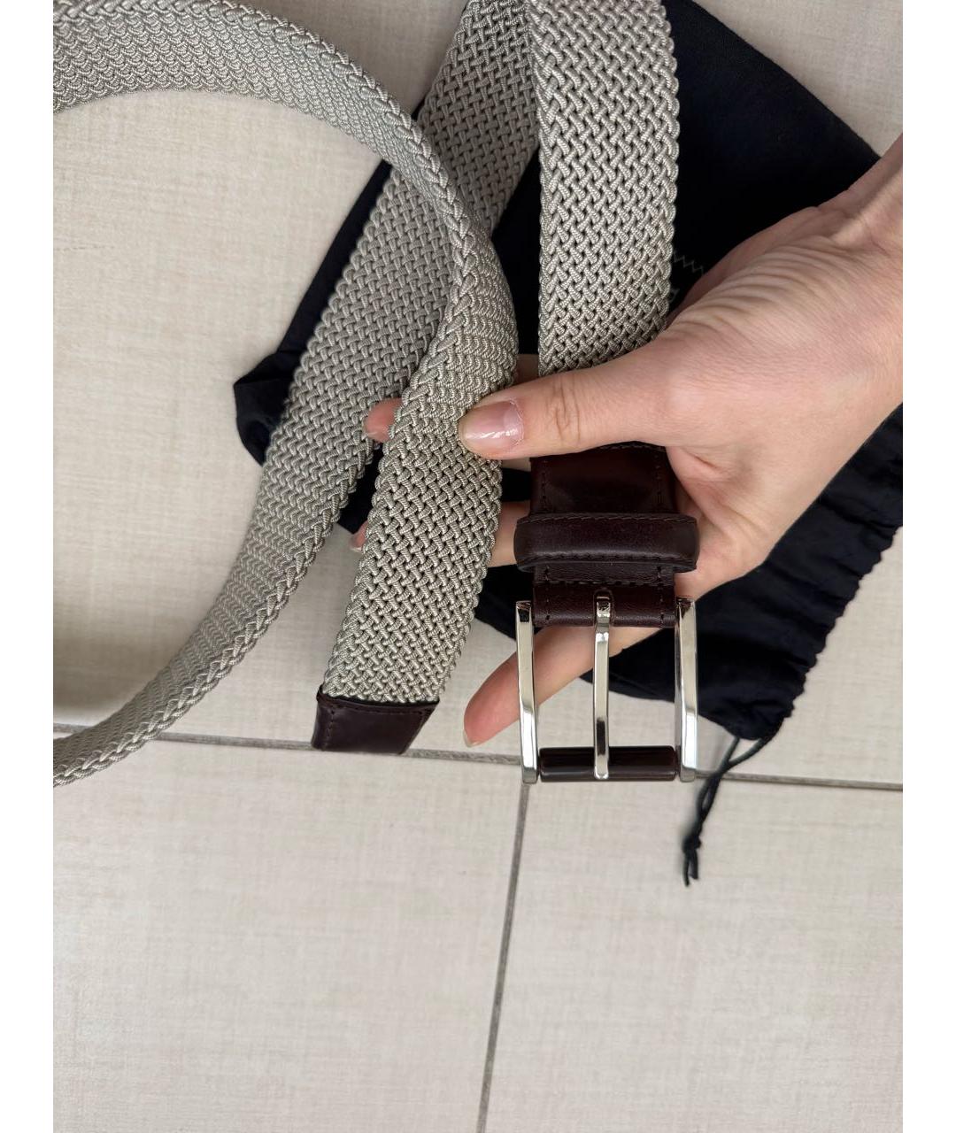ZEGNA Бежевый ремень, фото 4