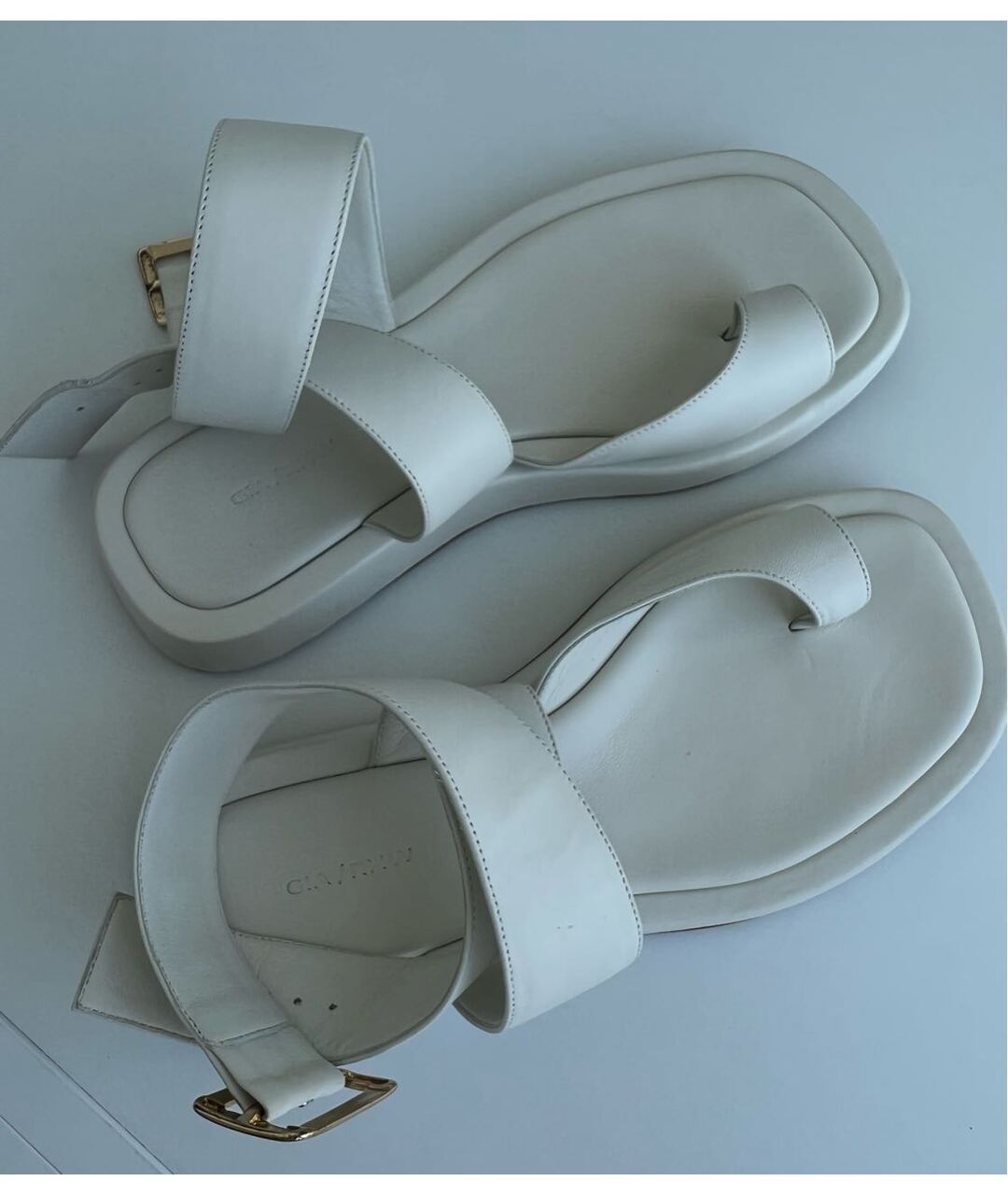 GIABORGHINI Белые кожаные сандалии, фото 2