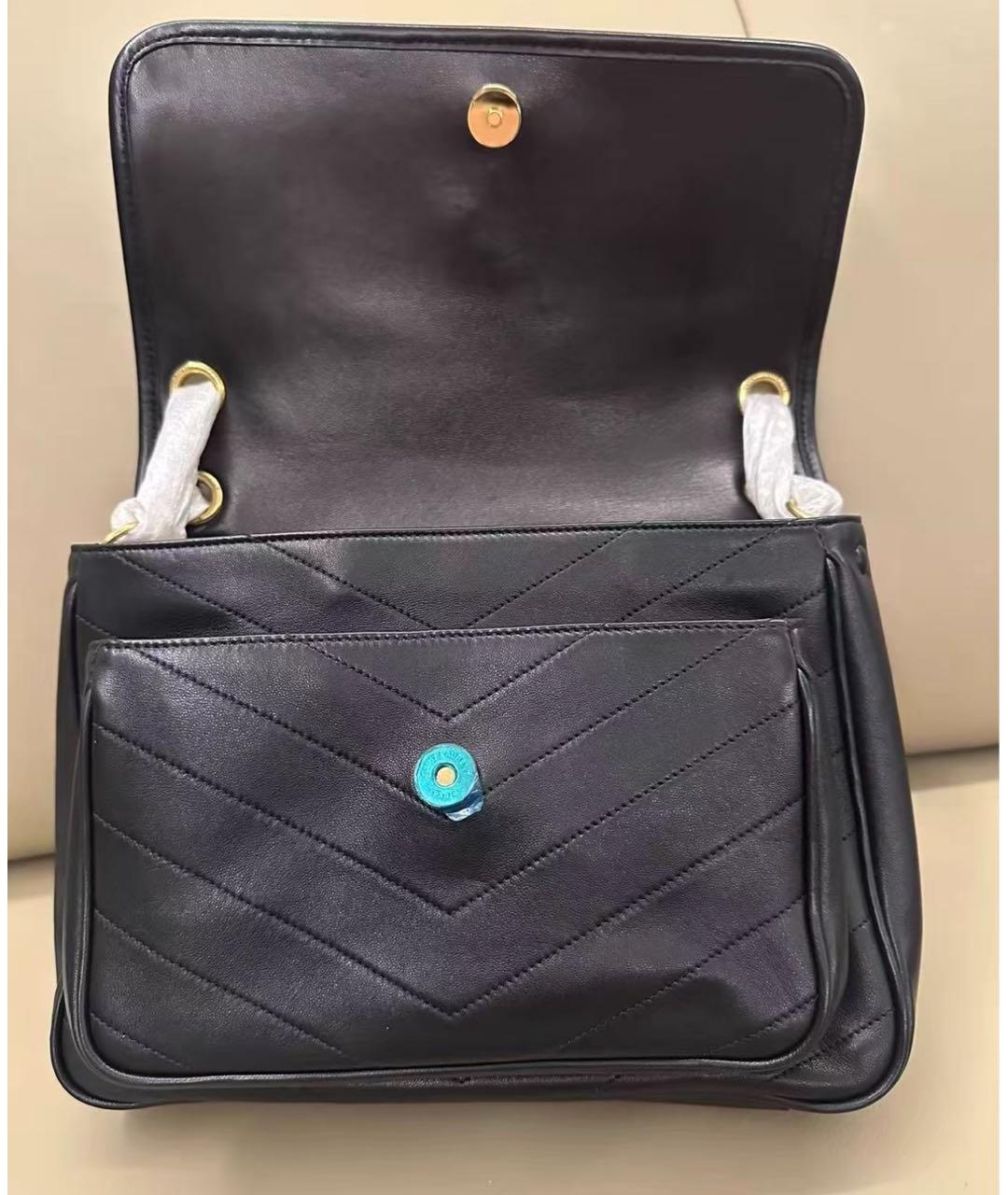 SAINT LAURENT Черная кожаная сумка через плечо, фото 5