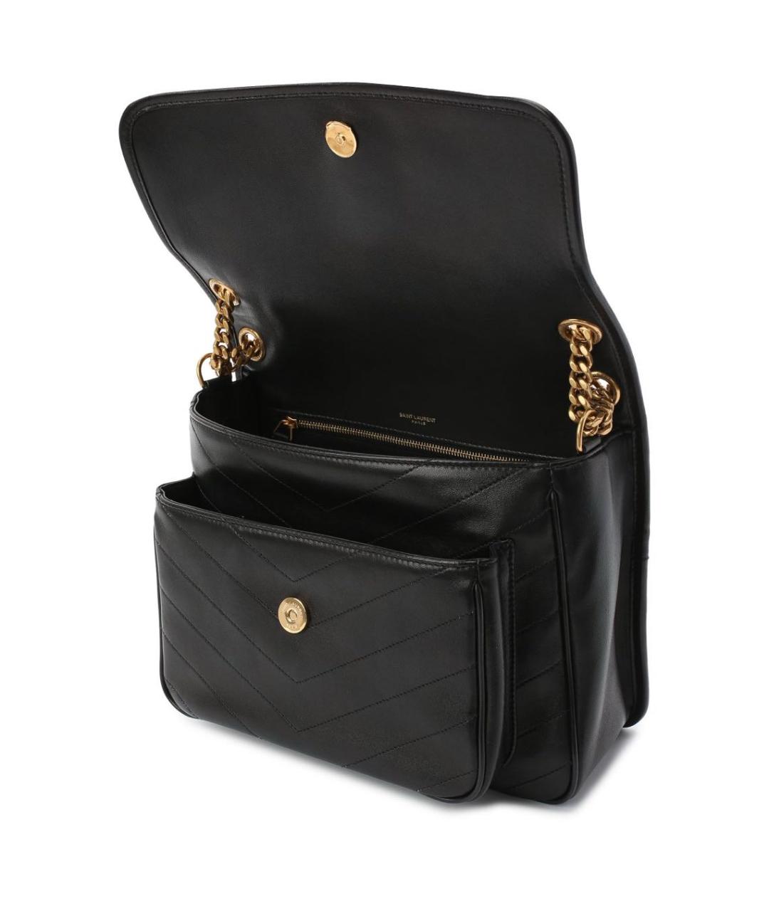 SAINT LAURENT Черная кожаная сумка через плечо, фото 2
