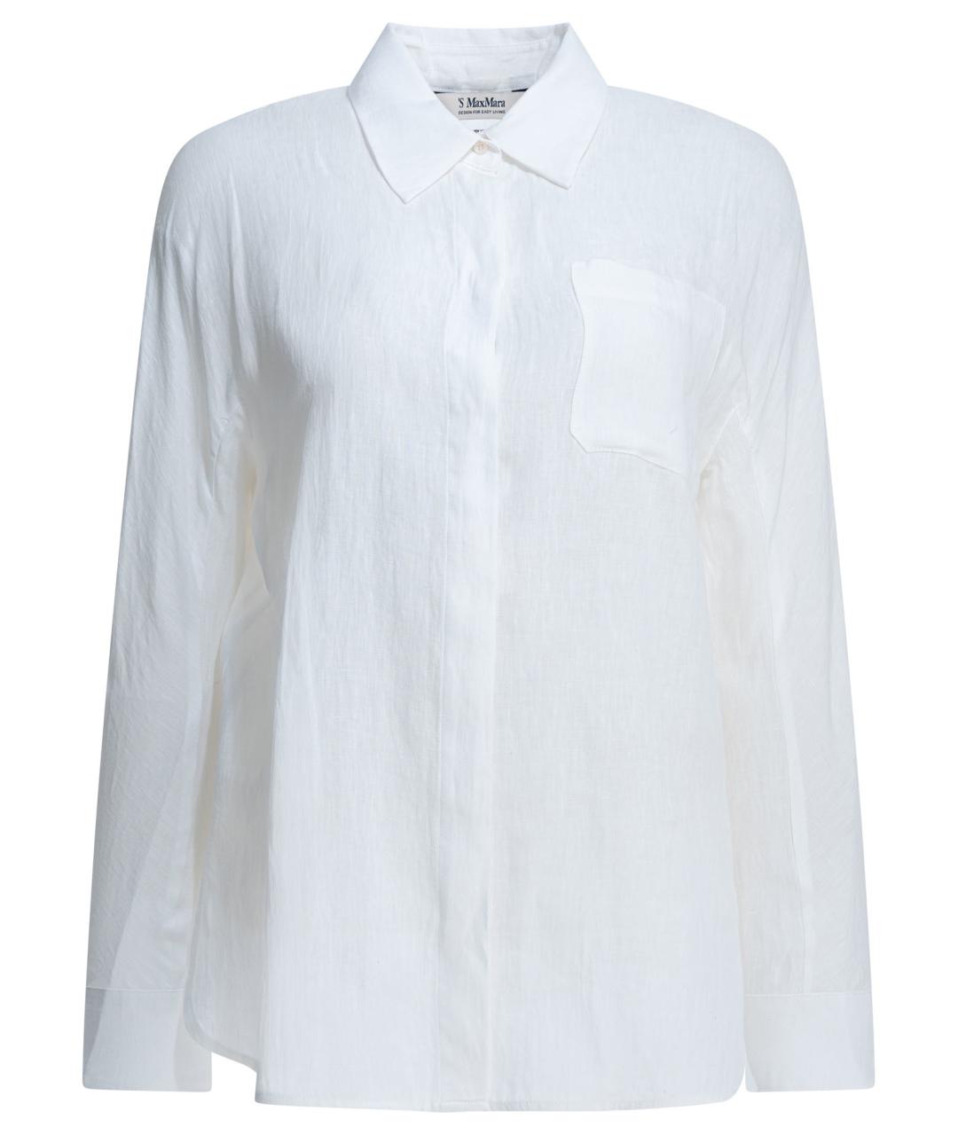'S MAX MARA Белая льняная рубашка, фото 1
