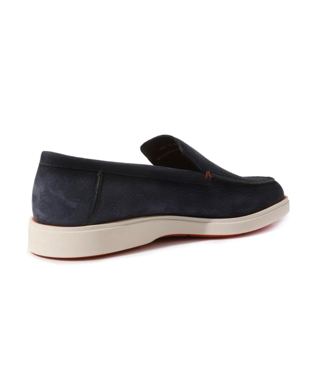 SANTONI Темно-синие замшевые лоферы, фото 4