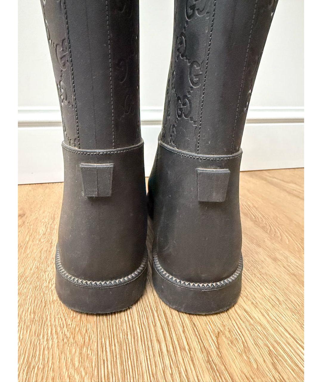 GUCCI Черные резиновые сапоги, фото 4