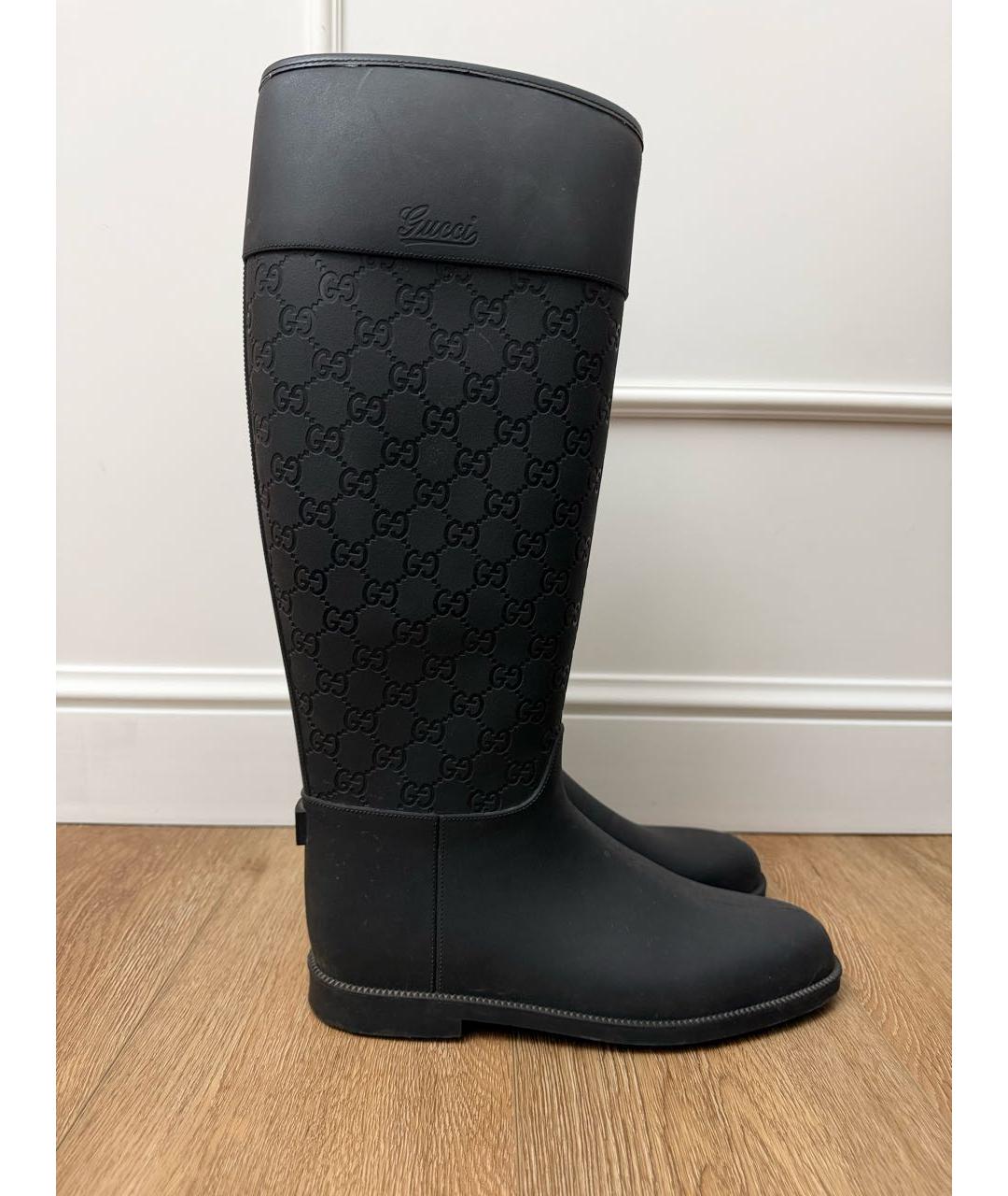 GUCCI Черные резиновые сапоги, фото 8