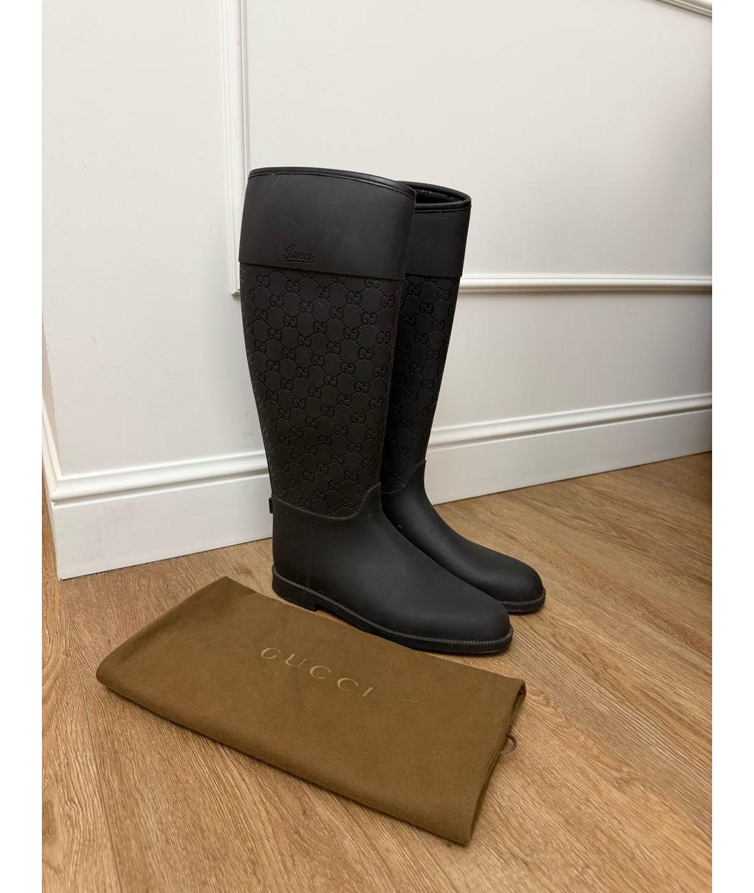 GUCCI Черные резиновые сапоги, фото 7