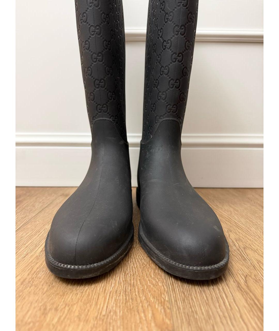 GUCCI Черные резиновые сапоги, фото 3