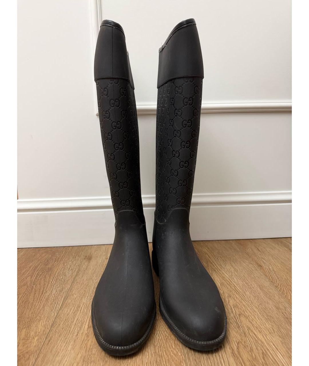 GUCCI Черные резиновые сапоги, фото 2