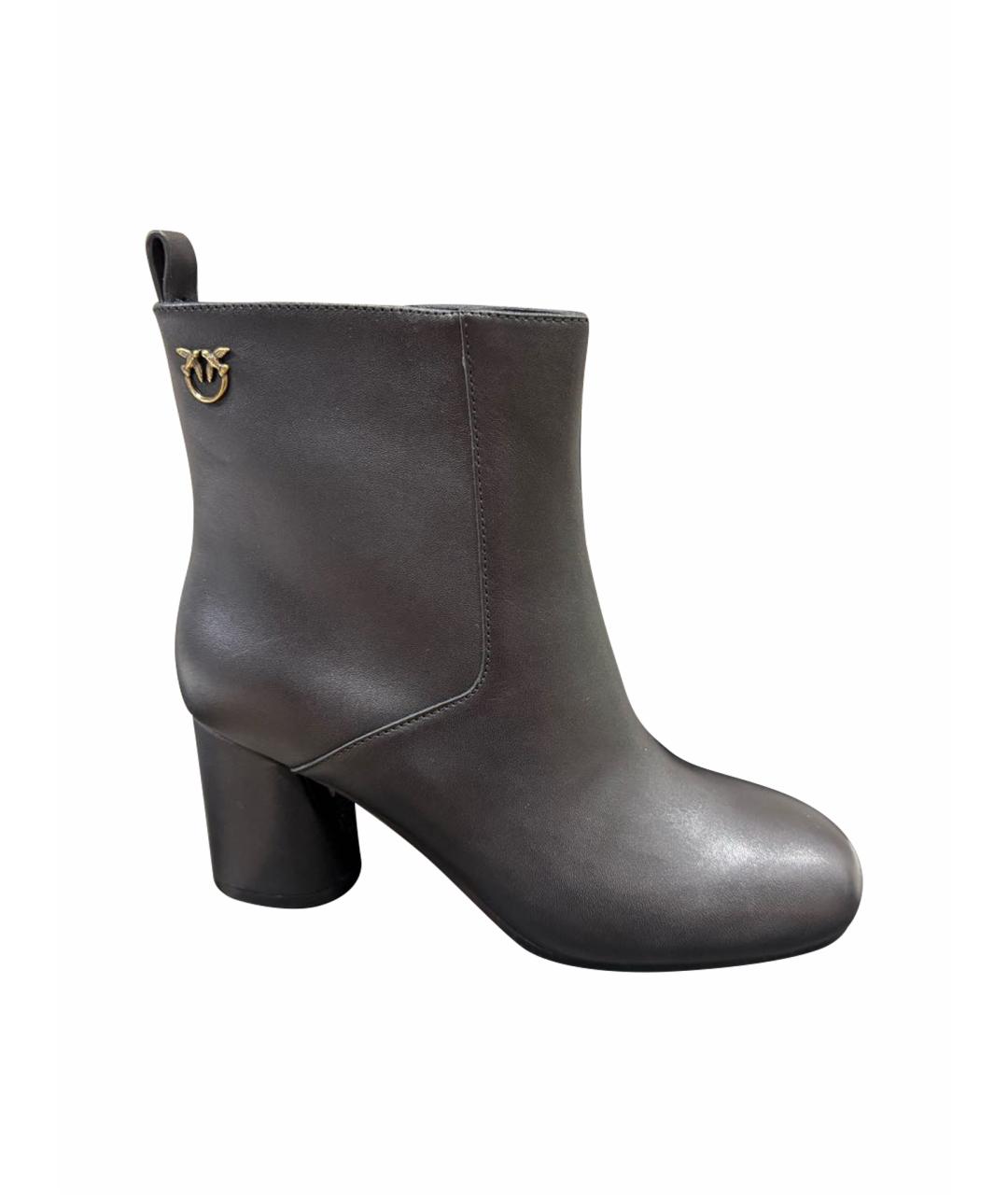 PINKO Черные кожаные ботильоны, фото 1