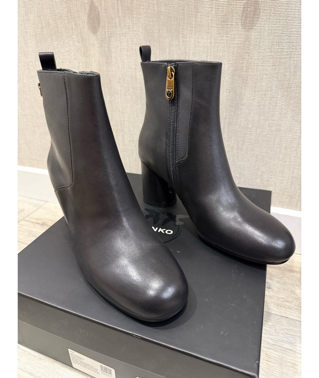 PINKO Черные кожаные ботильоны, фото 2