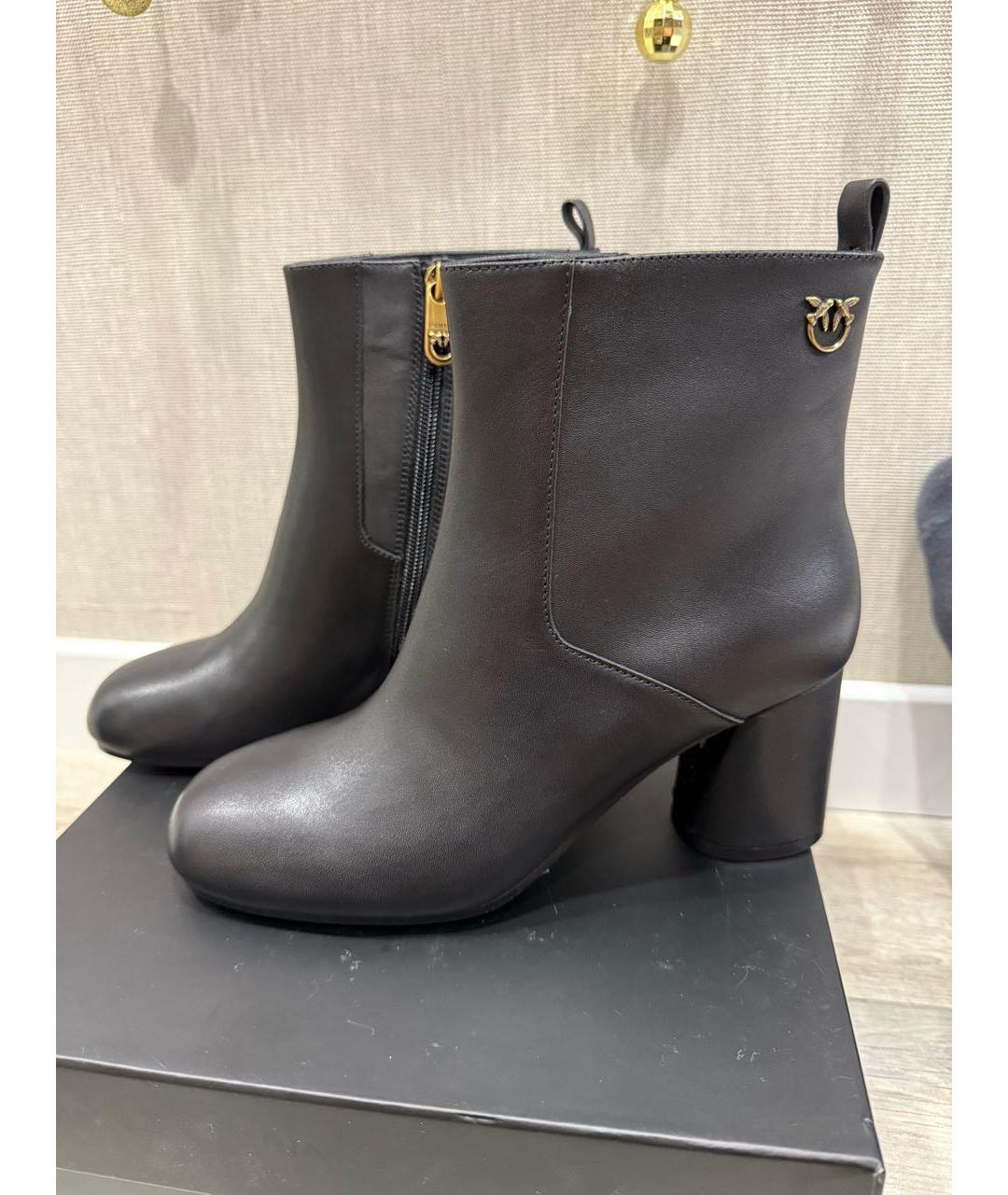 PINKO Черные кожаные ботильоны, фото 7