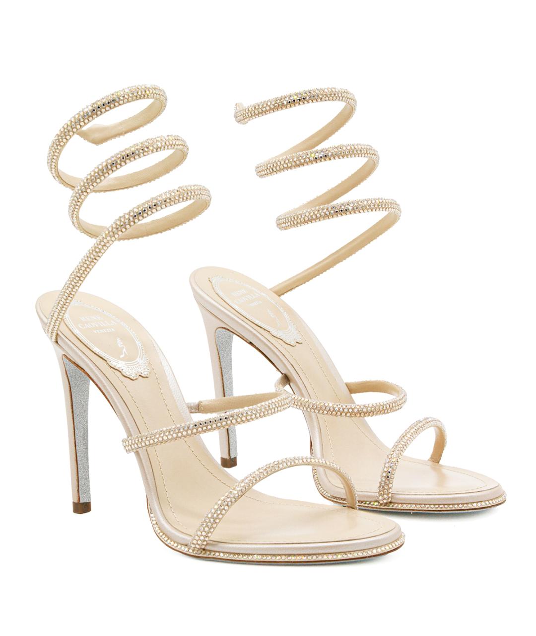 RENE CAOVILLA Золотые босоножки, фото 2