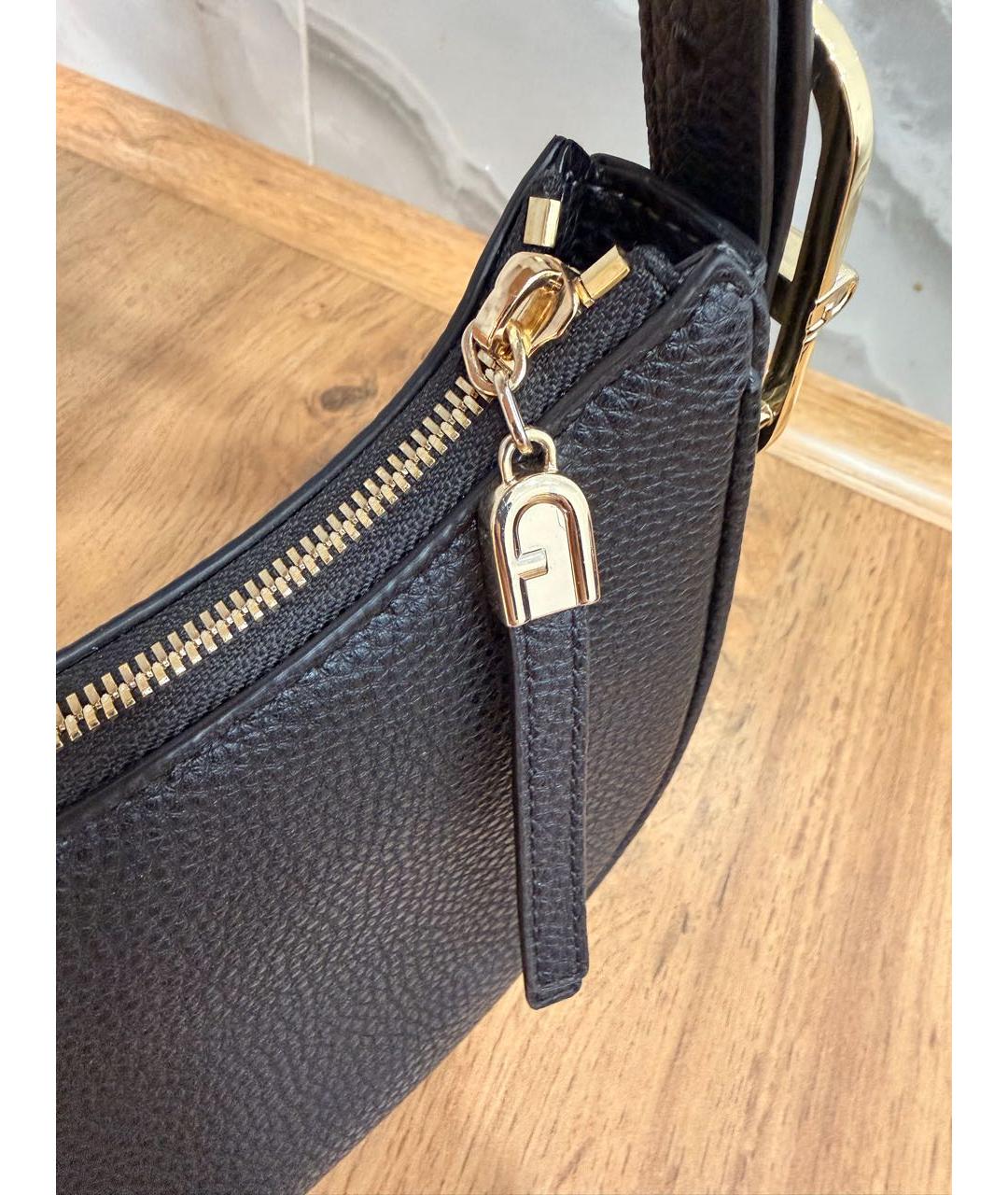 FURLA Черная кожаная сумка через плечо, фото 6