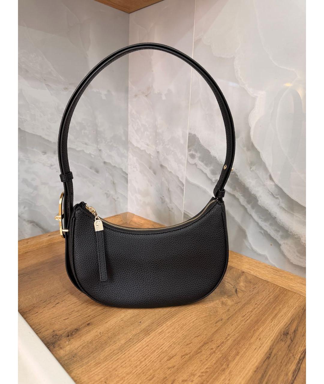 FURLA Черная кожаная сумка через плечо, фото 3