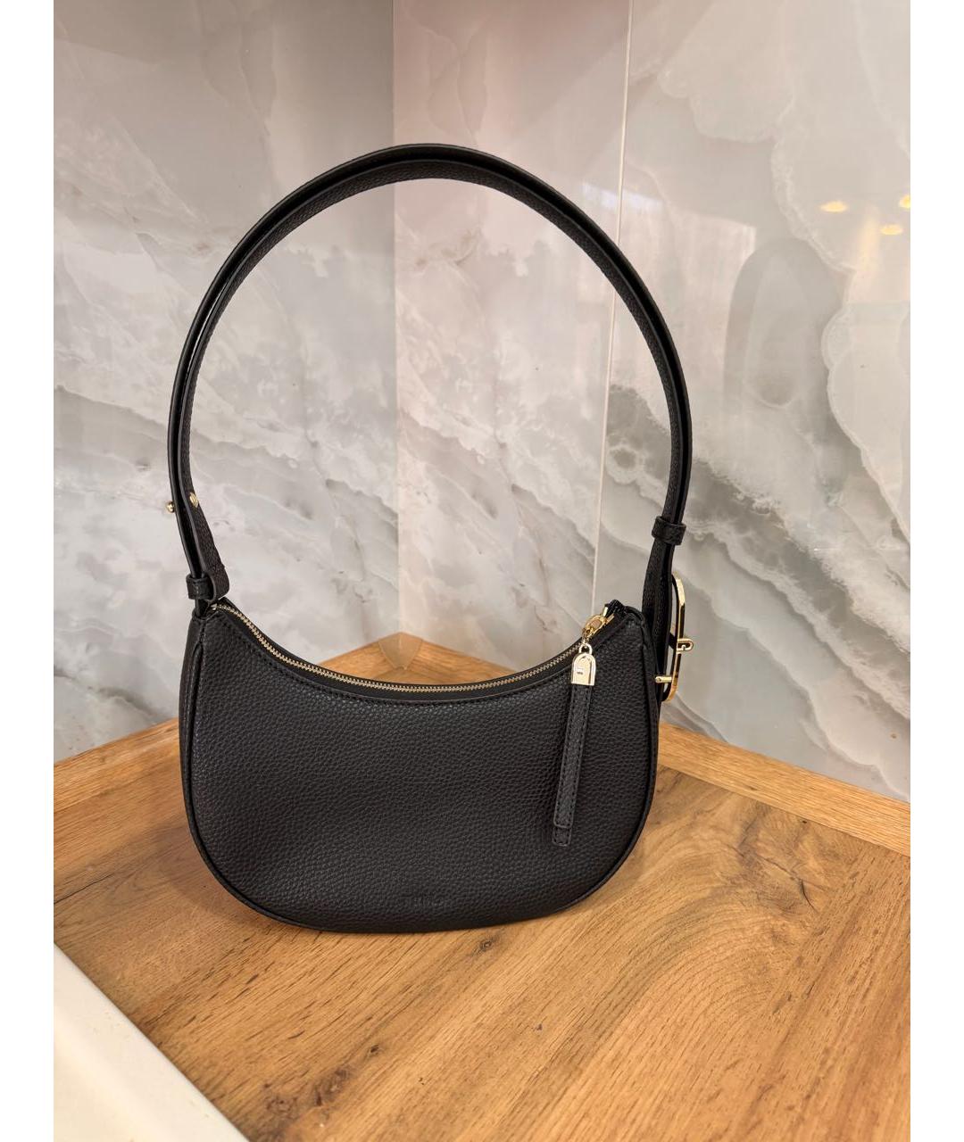 FURLA Черная кожаная сумка через плечо, фото 8