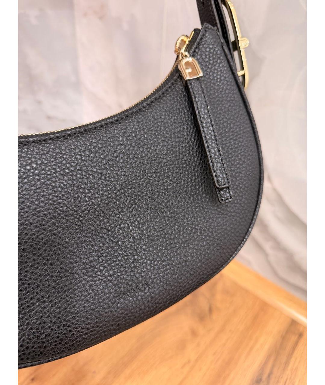 FURLA Черная кожаная сумка через плечо, фото 7