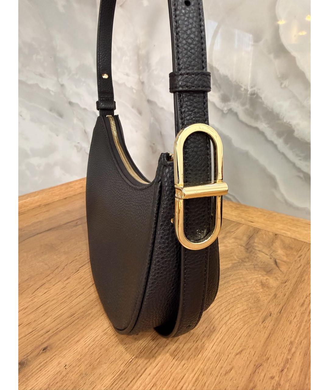 FURLA Черная кожаная сумка через плечо, фото 5
