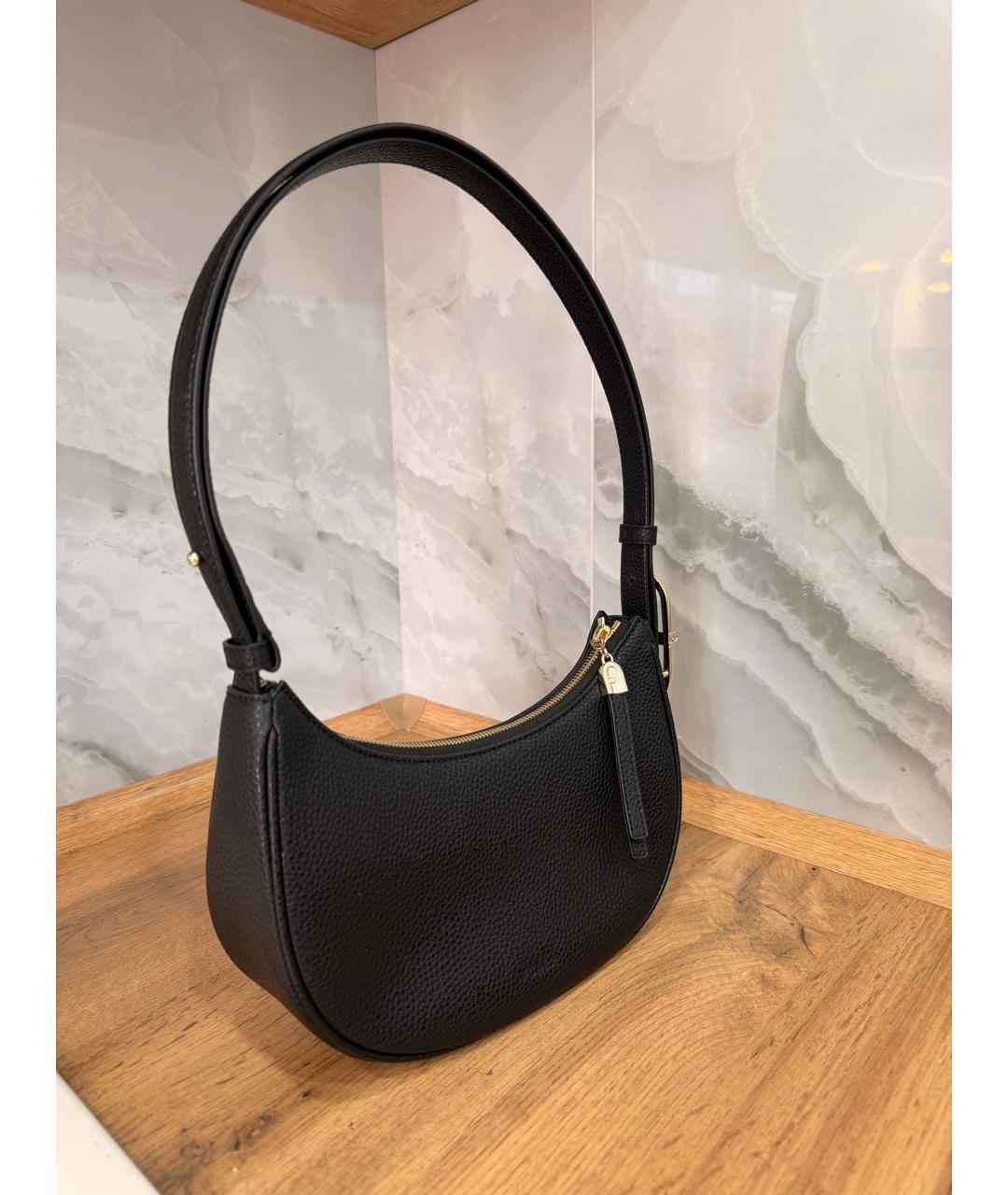 FURLA Черная кожаная сумка через плечо, фото 2