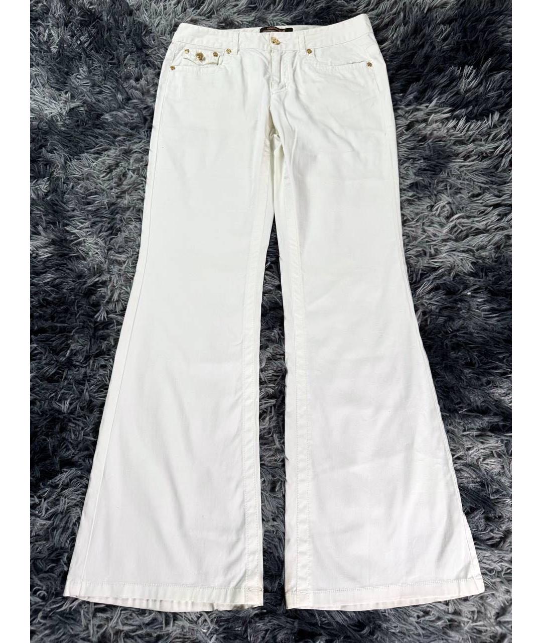 JUST CAVALLI Белые хлопковые джинсы клеш, фото 7