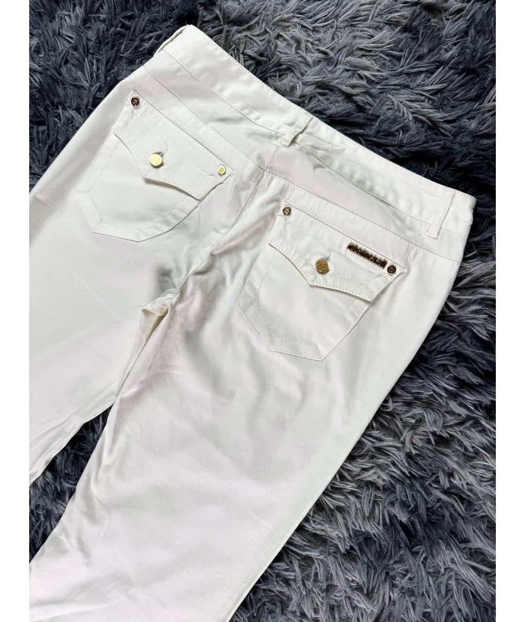 JUST CAVALLI Белые хлопковые джинсы клеш, фото 3