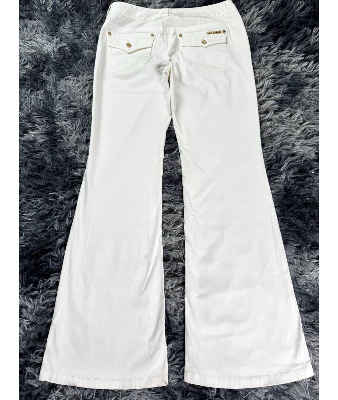 JUST CAVALLI Белые хлопковые джинсы клеш, фото 2