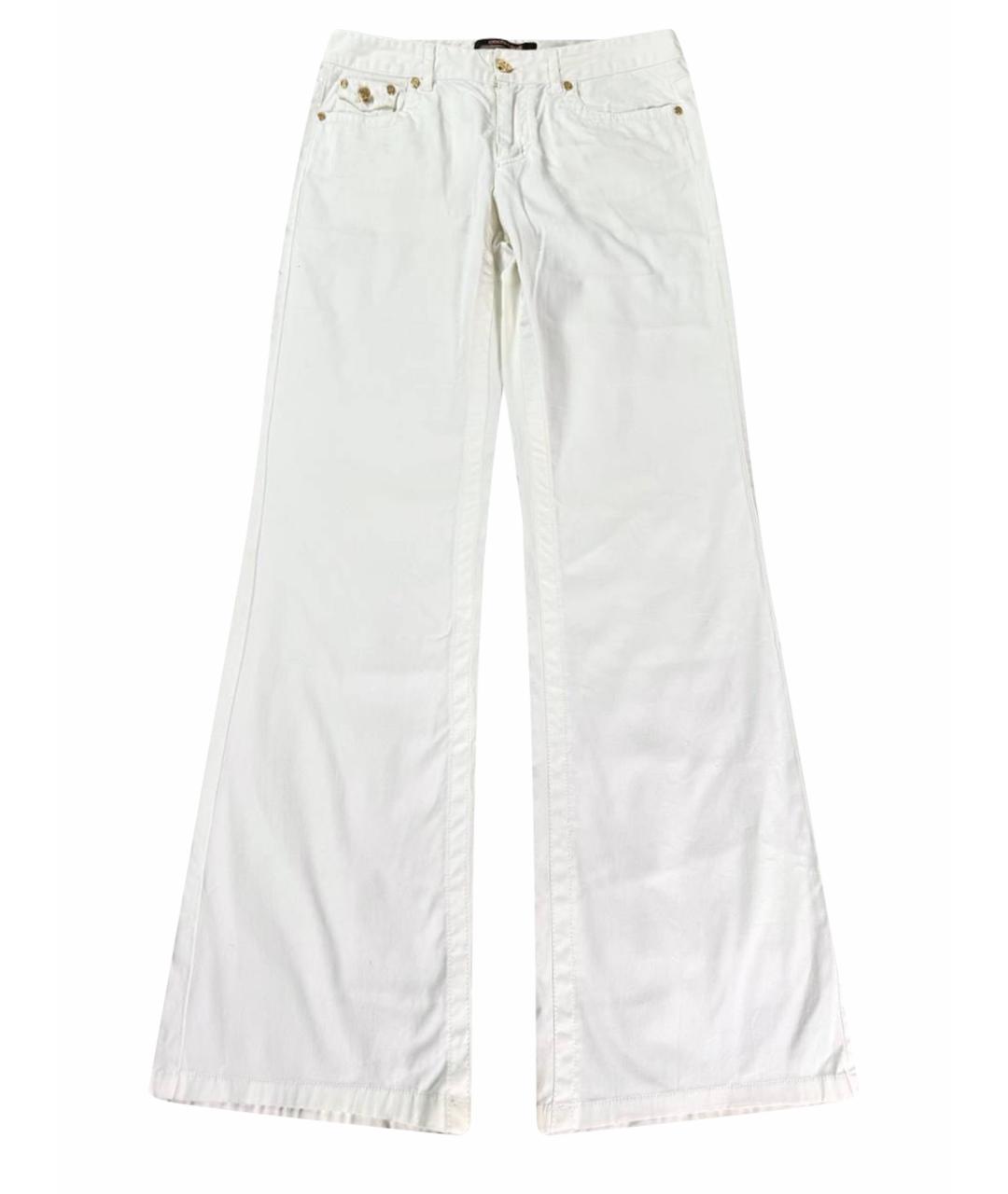 JUST CAVALLI Белые хлопковые джинсы клеш, фото 1