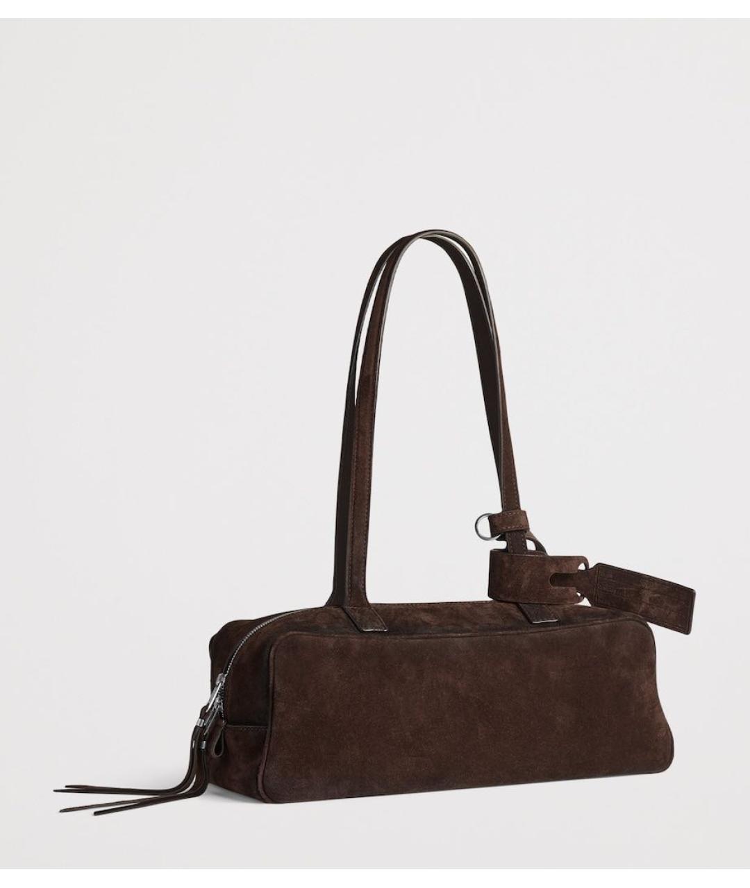 BALENCIAGA Коричневая замшевая сумка с короткими ручками, фото 3