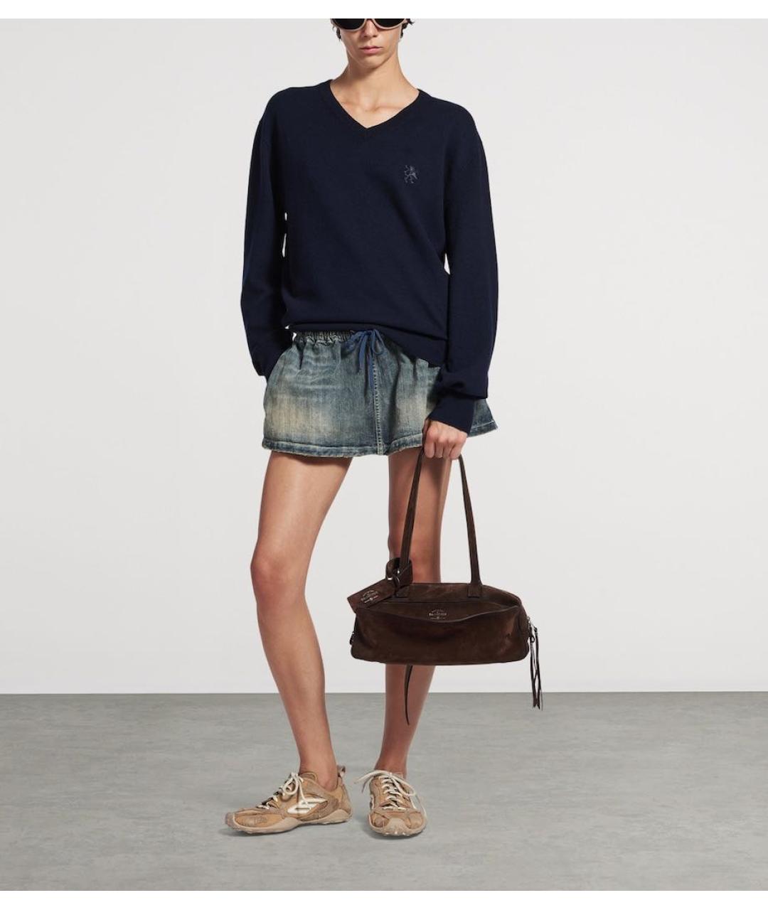 BALENCIAGA Коричневая замшевая сумка с короткими ручками, фото 4