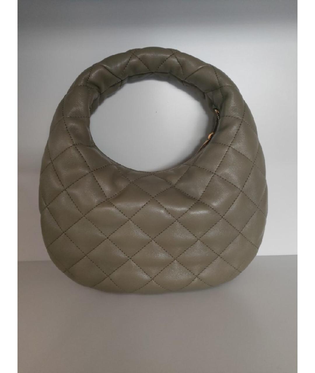 SAINT LAURENT Зеленая кожаная сумка с короткими ручками, фото 3