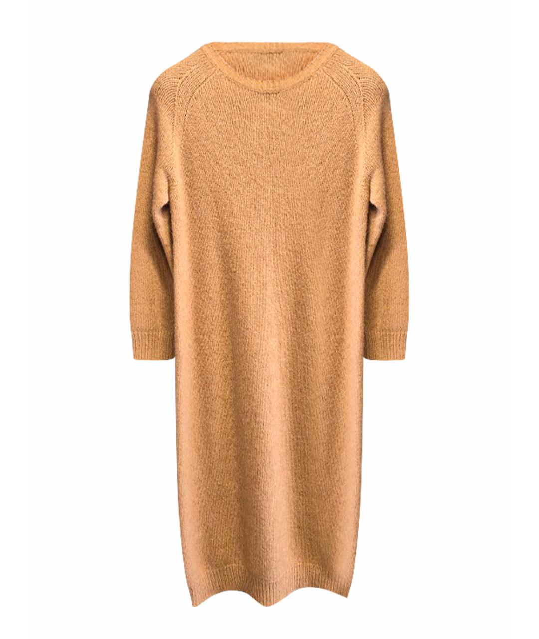 MAX MARA Бежевое шерстяное повседневное платье, фото 1