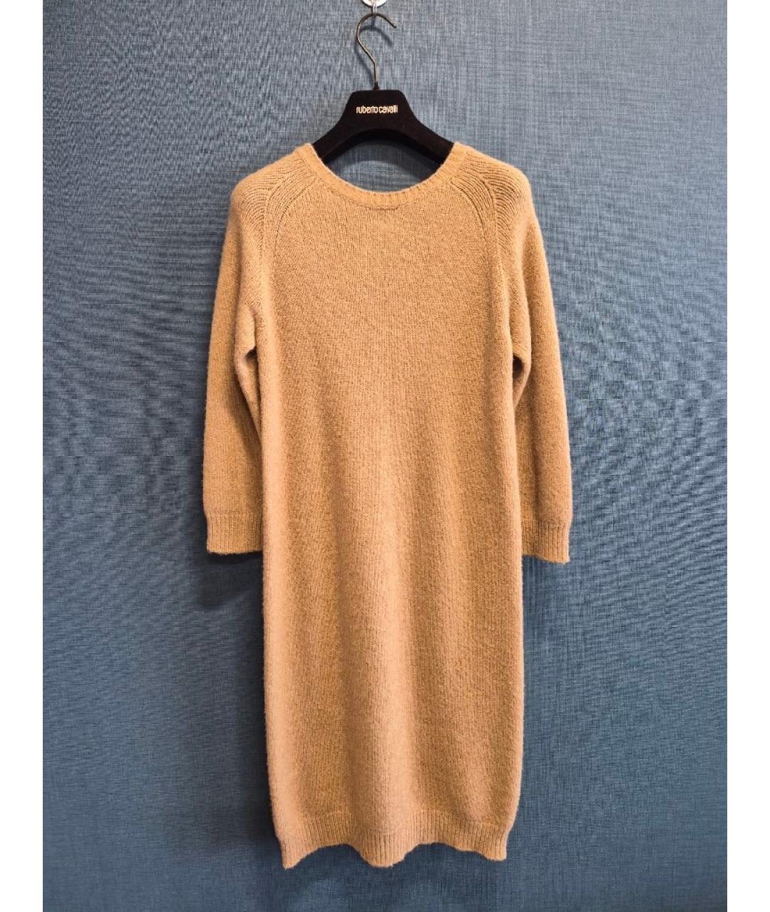 MAX MARA Бежевое шерстяное повседневное платье, фото 5