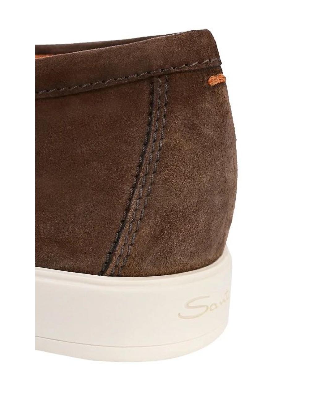 SANTONI Коричневые замшевые лоферы, фото 4