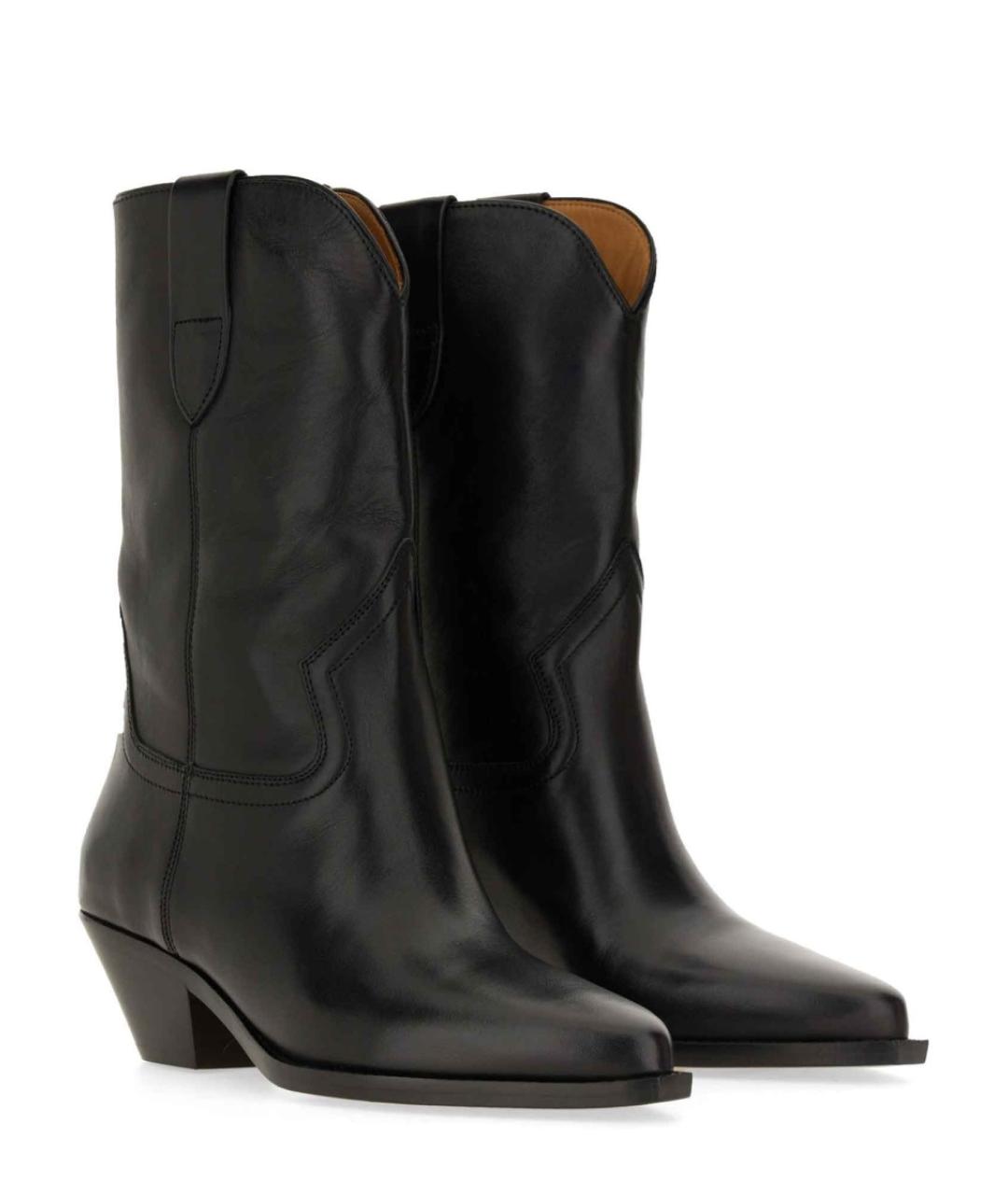 ISABEL MARANT Черные кожаные полусапоги, фото 2