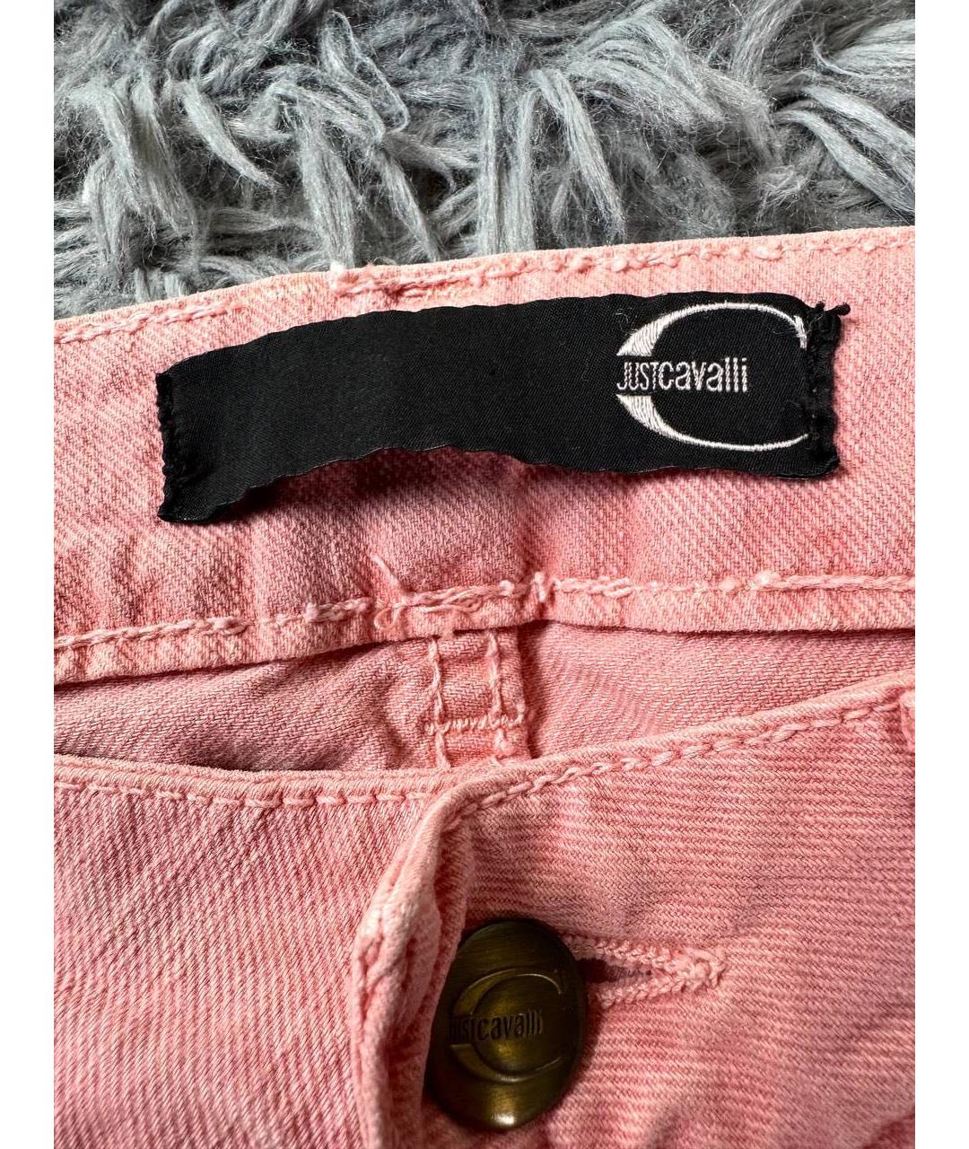 JUST CAVALLI Розовые хлопковые джинсы слим, фото 6